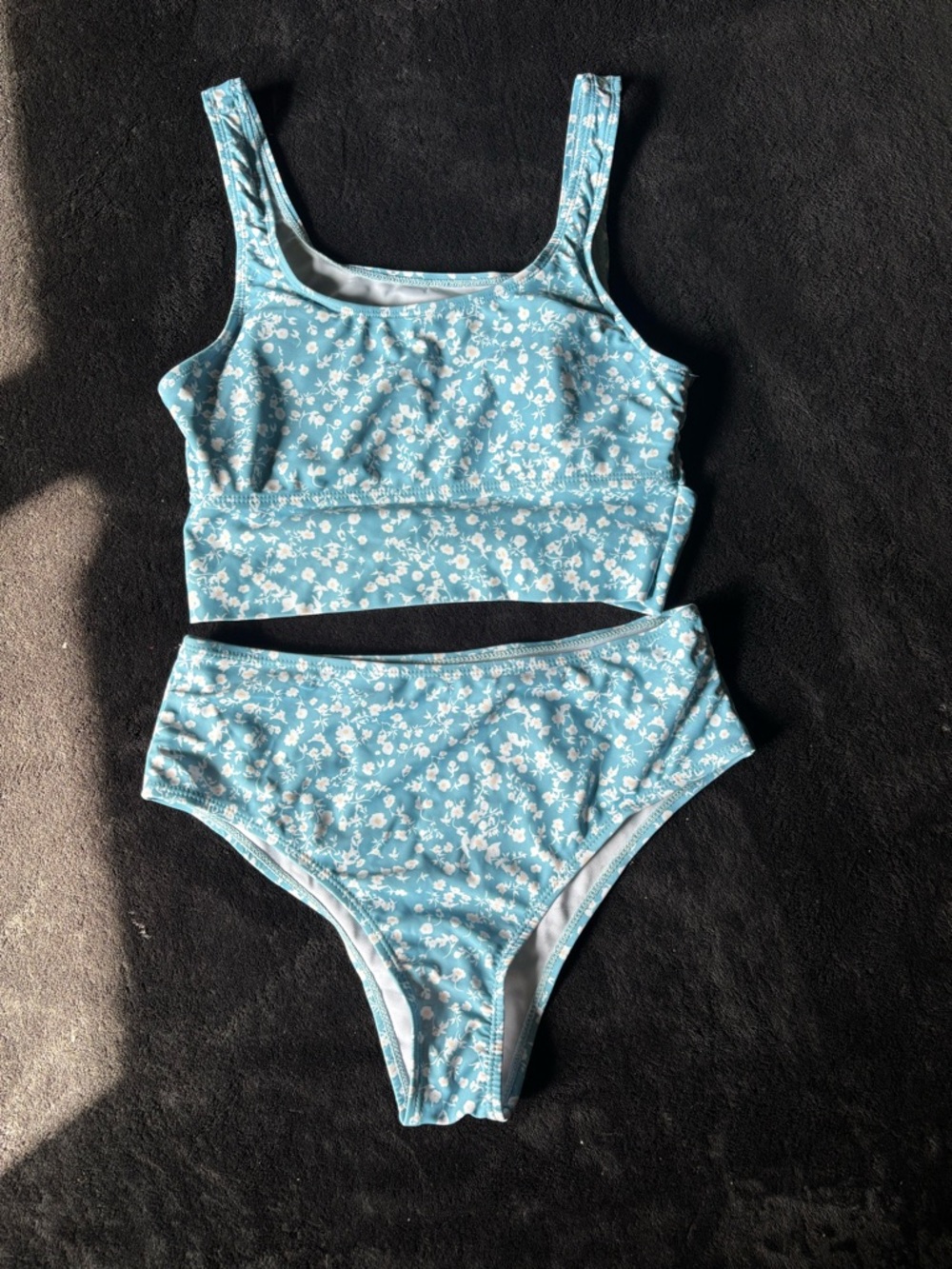 Kids Blue Floral Bikini Set - Comfortable Two-Piece Swim